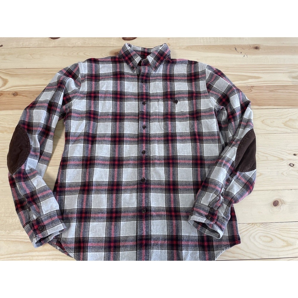 J. CREW Shirt Mens Sz M Plaid Long Sleeve Button Down Elbow Patch SI40